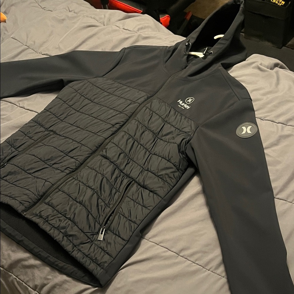 Hurley Quilted Black Jacket with Hood